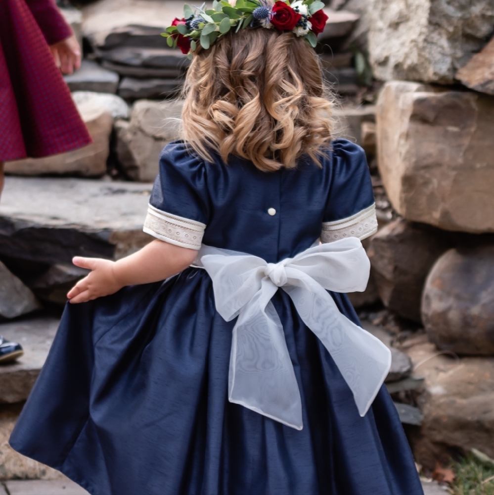 Raw Silk Flower Girl Dress